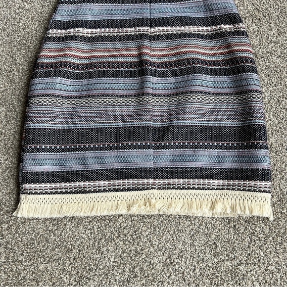 Venus Multi Color Tweed Cut Out Mini Dress With Fringe Hem, Size 6 - Picture 12 of 12